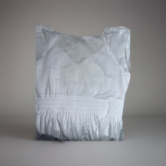 Hale Bob Womens Small Dress White Mini Fit Flare V Neck Tiered Cotton Boho Small - Picture 10 of 12